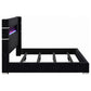 Cama Tisdall tapizada Eastern King Flame Visualizer negra