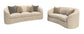 Rainn 2-piece Transitional Boucle Sofa and Loveseat Set Camel