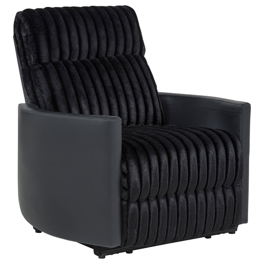 Madden Corduroy Upholstered Track Arm Manual Recliner Black