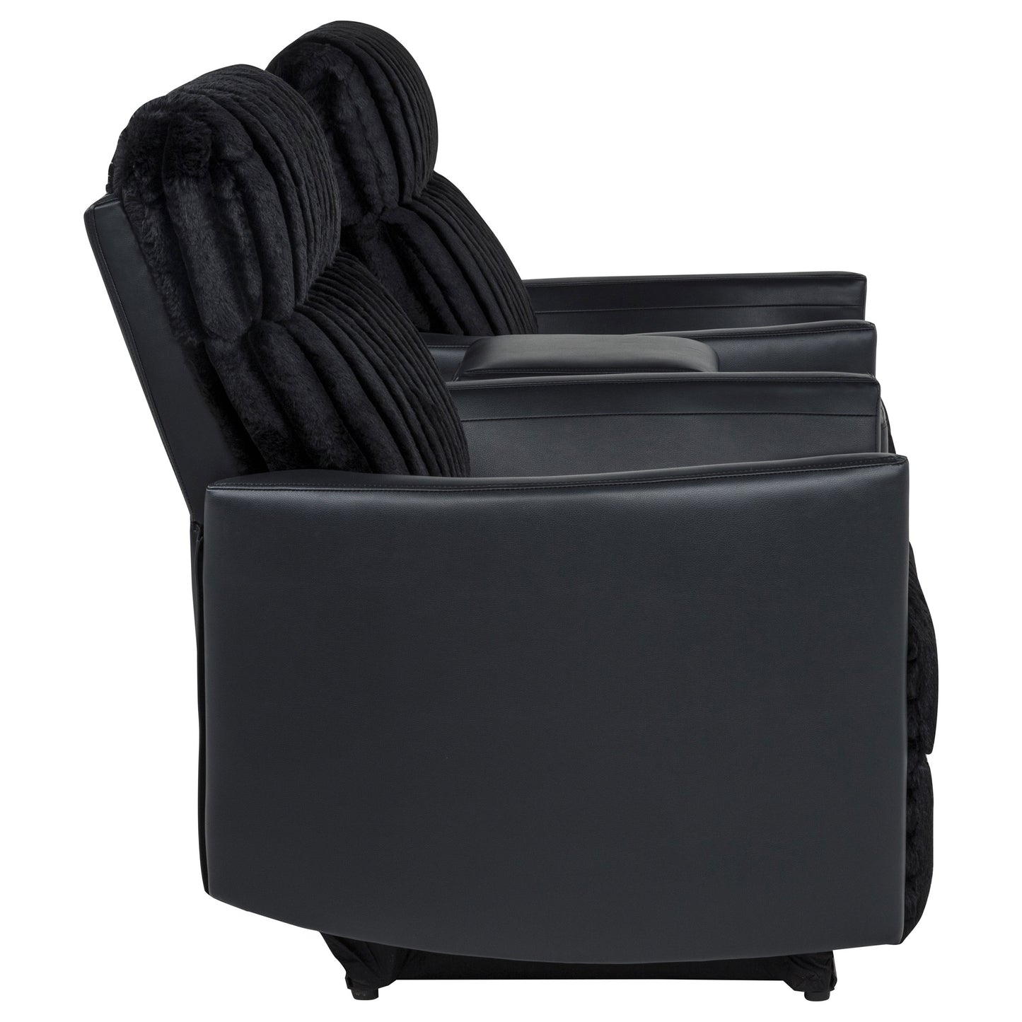 Madden 3-piece Corduroy Upholstered Manual Theater Seating Black