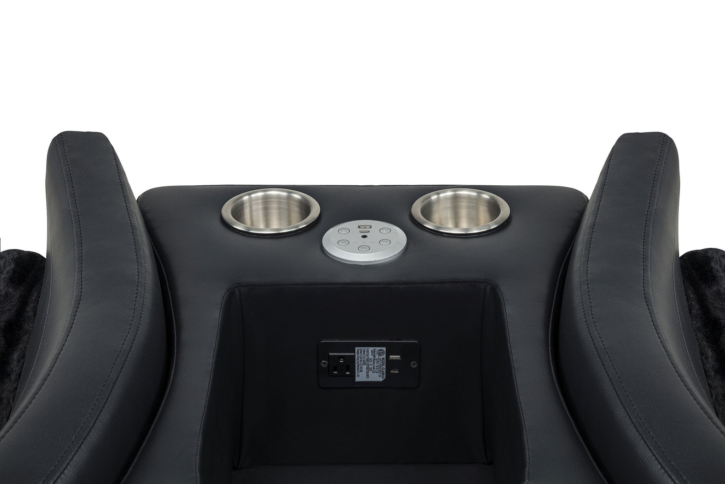 Madden 3-piece Corduroy Upholstered Manual Theater Seating Black