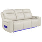 Rojas 2-Piece Dual Power Reclining Sofa Set with Drop-Down Console Greige