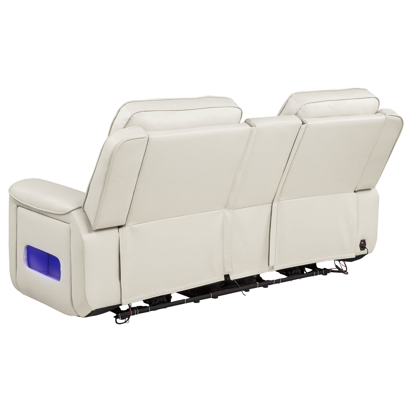 Rojas Dual Power Reclining Loveseat with Bluetooth Speakers Greige
