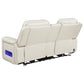 Rojas Dual Power Reclining Loveseat with Bluetooth Speakers Greige