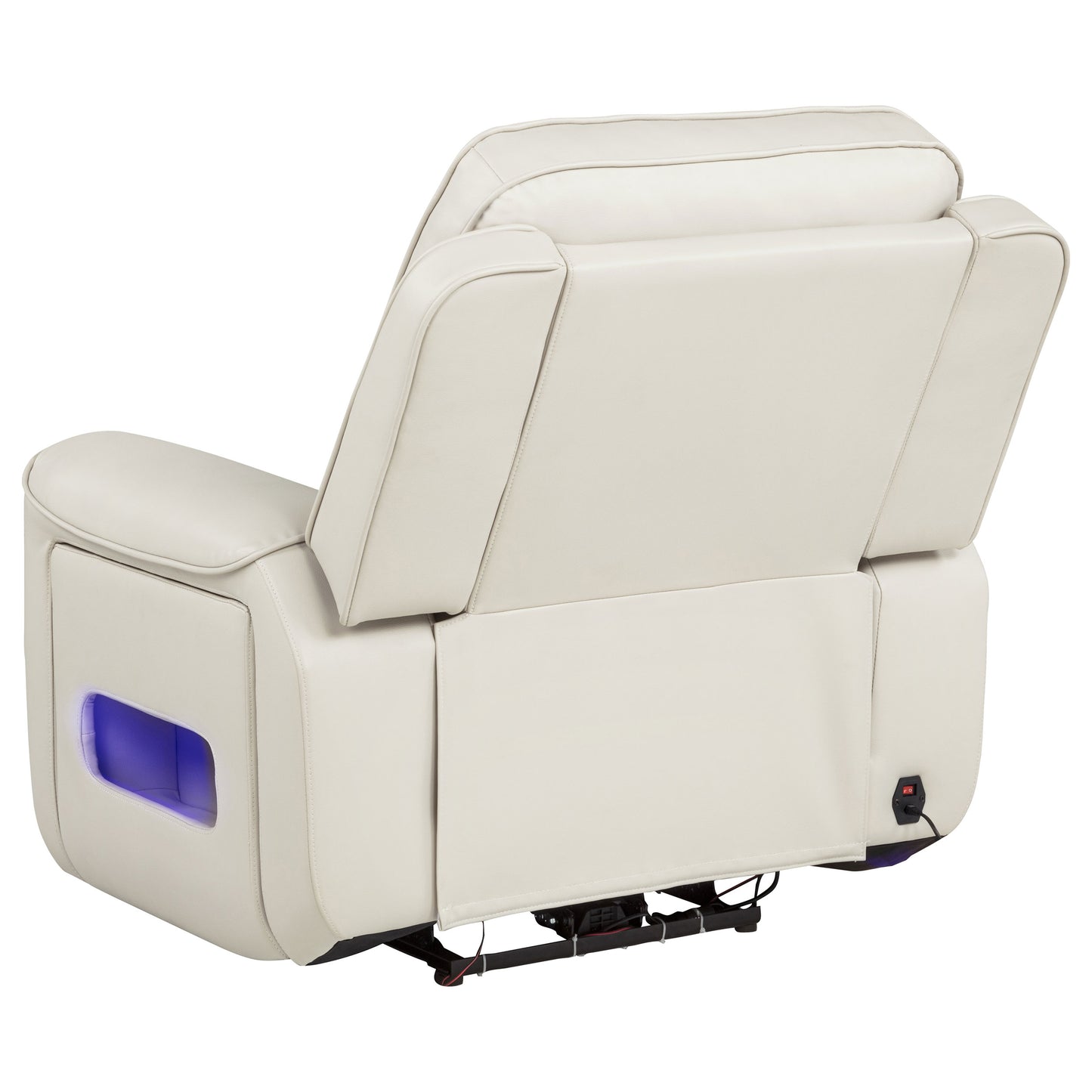 Rojas Dual Power Recliner with Cupholder Storage and LED Lighting Greige