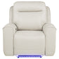 Rojas Dual Power Recliner with Cupholder Storage and LED Lighting Greige