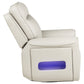 Rojas Dual Power Recliner with Cupholder Storage and LED Lighting Greige