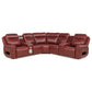 Rojas 3-Piece Dual Power Reclining L-Shaped Sectional with Bluetooth Red