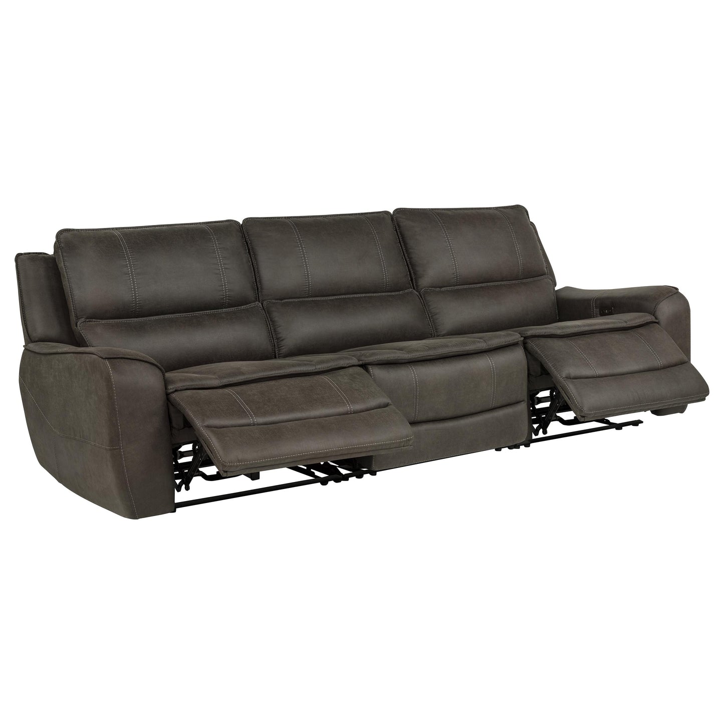 Marcell 3-Piece Transitional Power Reclining Sofa with USB Charging Grey