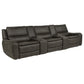 Marcell 5-Piece 3-Seat Power Home Theater Seating with Dual Consoles Grey