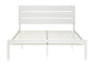 Queen Metric White Metal Platform Bed Frame