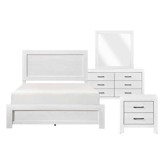 Doncic White Full Size 4 PC Bedroom Set