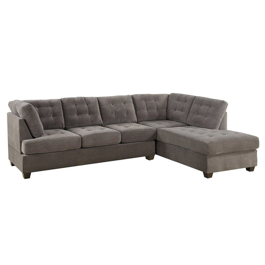 Landa Grey Chenille Sectional Sofa