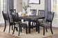 Beverly Rustic Dark Tone 7 Piece Dining Room Table Set