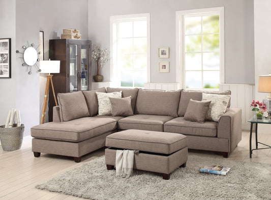 Lantz Medium Tan Reversible Sectional Sofa