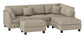 Thomas Beige Linen Fabric Reversible Sectional Sofa