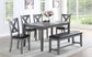 Gray DeAngelo 6 PC Dining Room Table Set with Bench