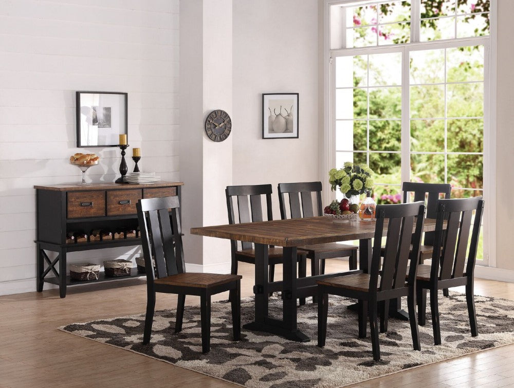 Magnoia Rustic Dining Set 7pcs. Table + 6 chairs