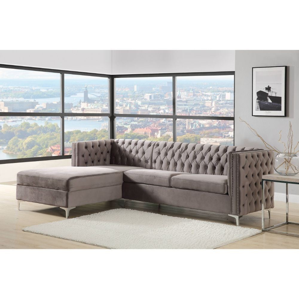 Glam Grey Luxury Sectional Sofa
