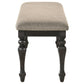 Bridget Upholstered Dining Bench Stone Brown and Charcoal Sandthrough