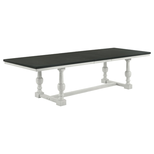 Aventine Rectangular Dining Table with Extension Leaf Charcoal and Vintage Chalk