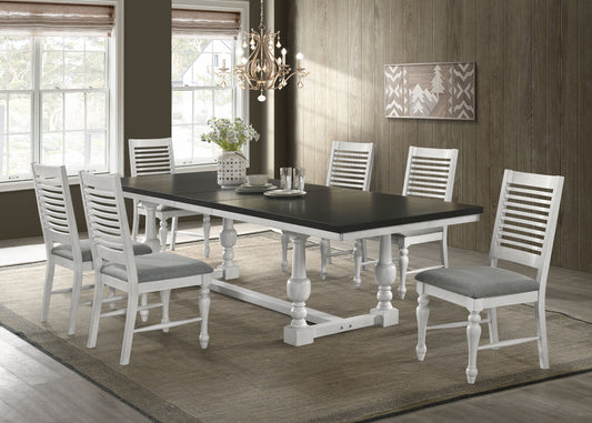 Aventine 7-piece Rectangular Dining Set Charcoal and Vintage Chalk
