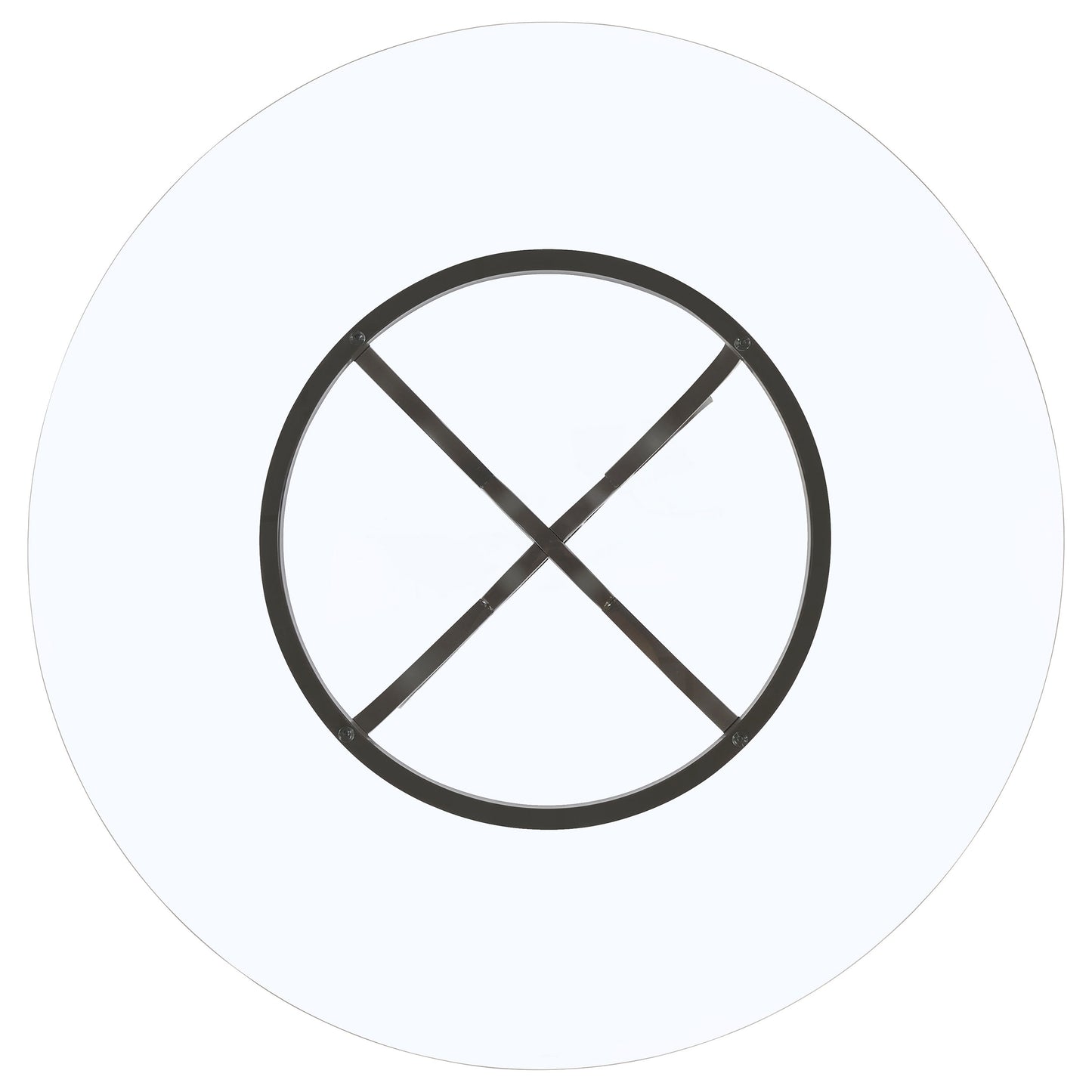 Mesa de comedor redonda Aviano de 48 pulgadas con tapa de vidrio y metal color bronce