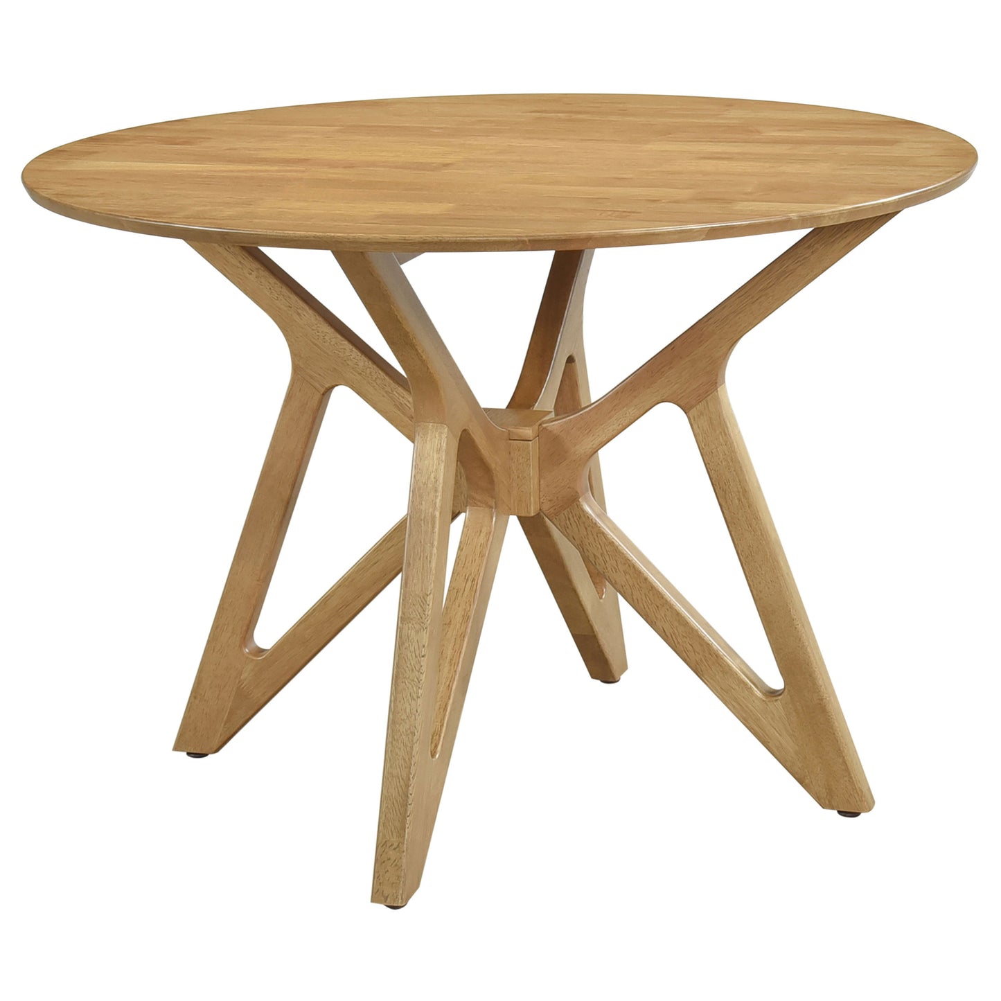 Mesa de comedor redonda Elowen de 42 pulgadas de madera maciza en nogal claro