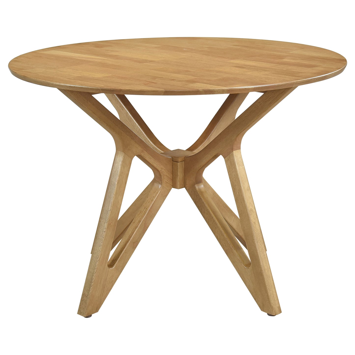 Mesa de comedor redonda Elowen de 42 pulgadas de madera maciza en nogal claro