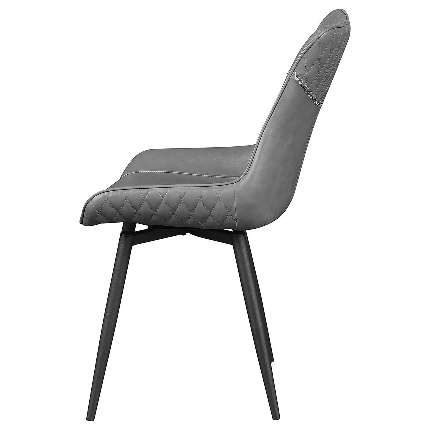 Silla de comedor giratoria tapizada Brassie, color gris (juego de 2)