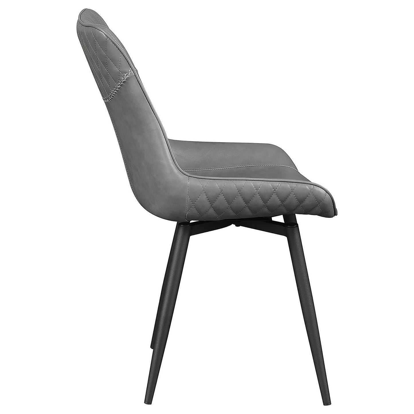Silla de comedor giratoria tapizada Brassie, color gris (juego de 2)