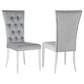 Silla de comedor Kerwin tapizada en terciopelo gris (juego de 2)