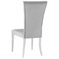Silla de comedor Kerwin tapizada en terciopelo gris (juego de 2)