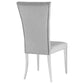 Silla de comedor Kerwin tapizada en terciopelo gris (juego de 2)