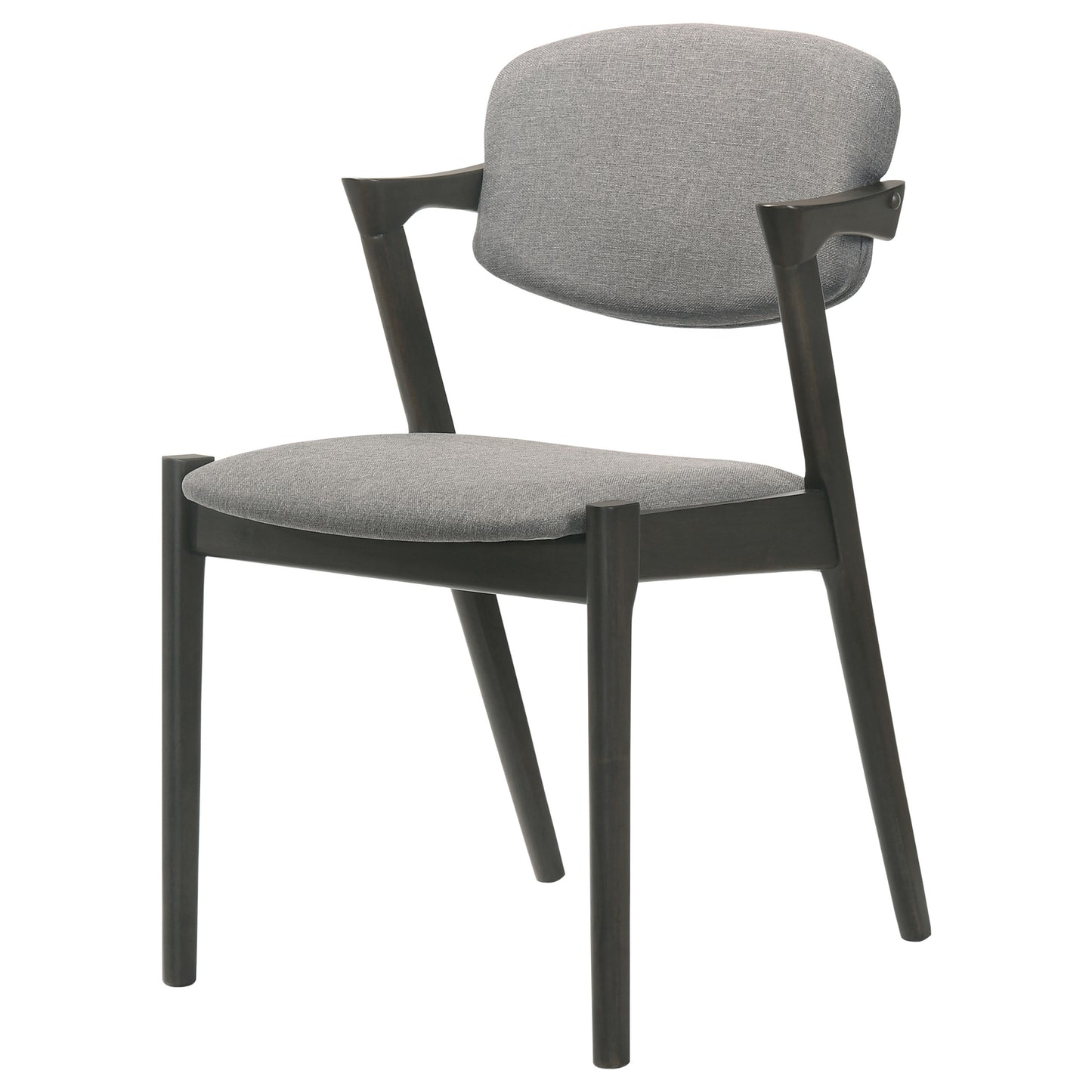 Silla de comedor Stevie de madera acolchada con brazos, color negro (juego de 2)