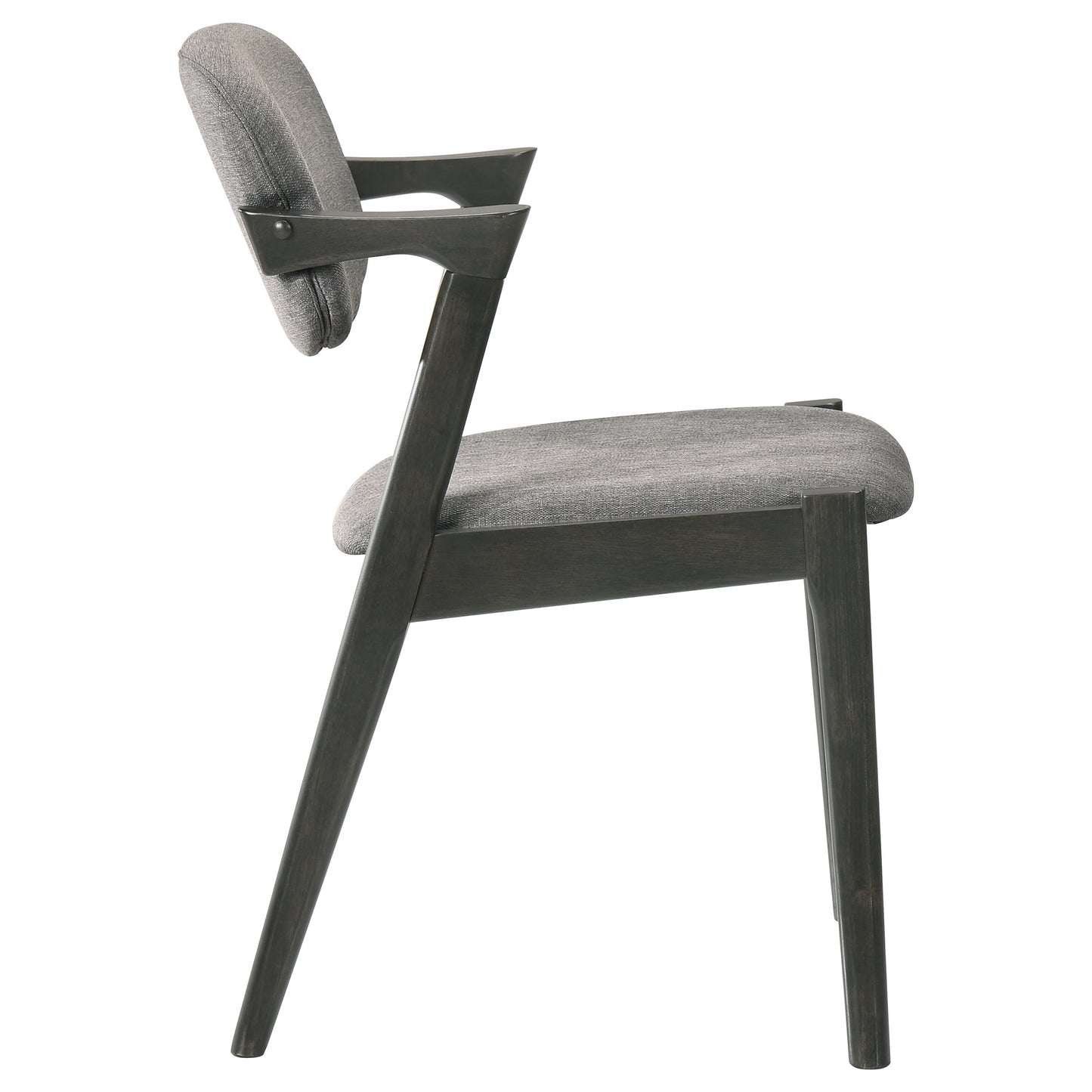 Silla de comedor Stevie de madera acolchada con brazos, color negro (juego de 2)