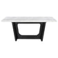 Sherry Trestle Base Marble Top Dining Table Espresso and White