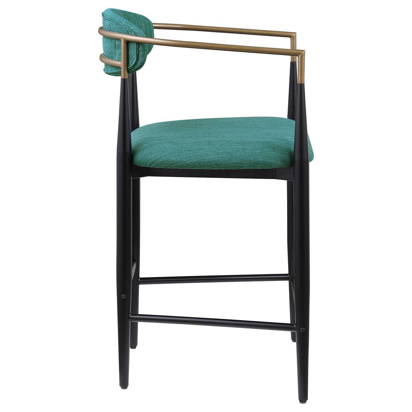 Silla de mostrador tapizada en tela Tina, color verde (juego de 2)
