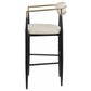 Tina Metal Pub Height Bar Stool with Upholstered Back and Seat Beige (Set of 2)