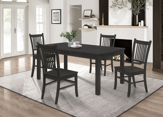 Marbrisa 5-piece Rectangular Dining Table Set Matte Black