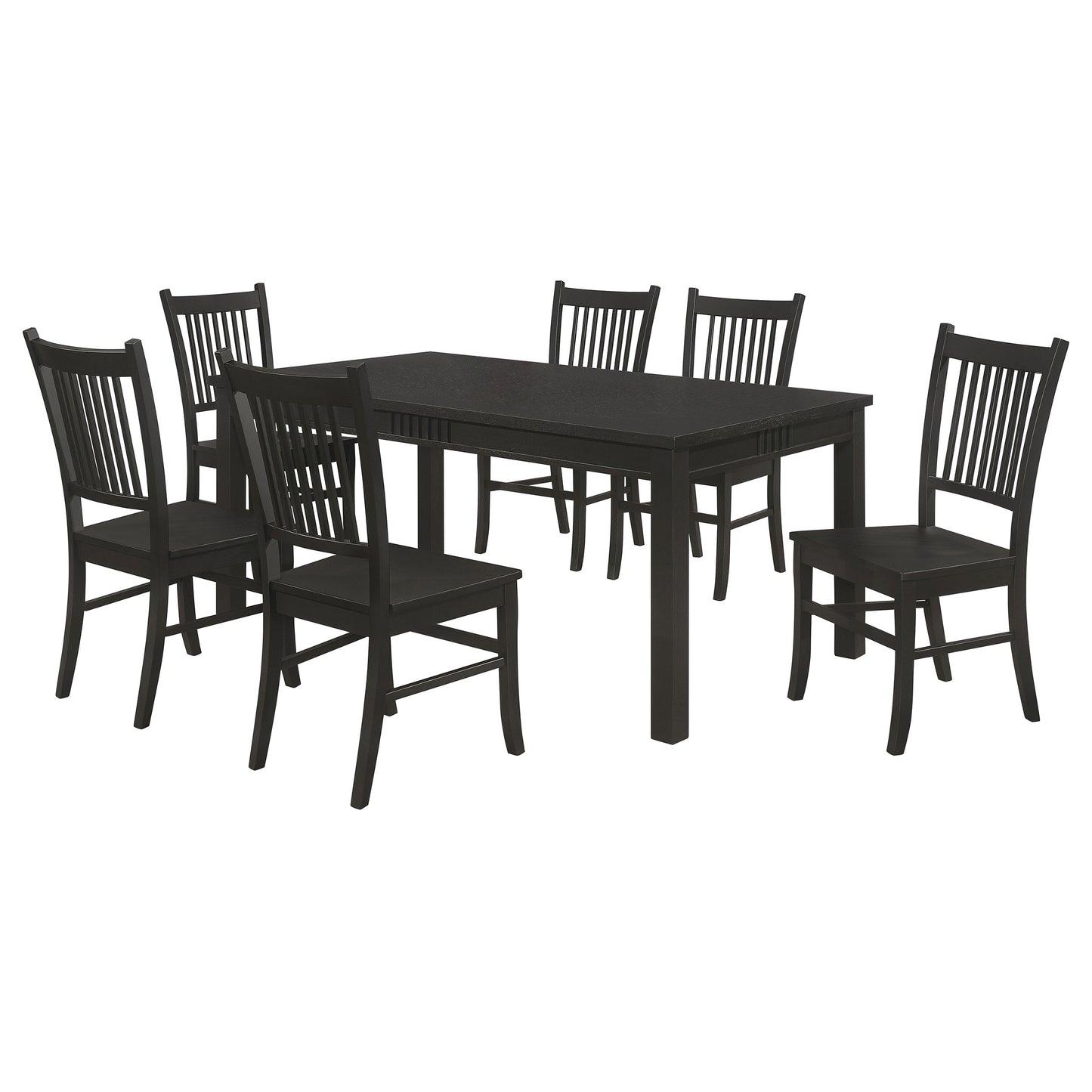 Marbrisa 7-piece Rectangular Dining Table Set Matte Black