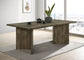 Mesa de comedor Tyler de madera maciza de 80 pulgadas color marrón mango