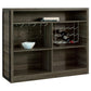 Gabinete para vinos Joe de 5 estantes de madera compuesta para bar en casa, roble envejecido