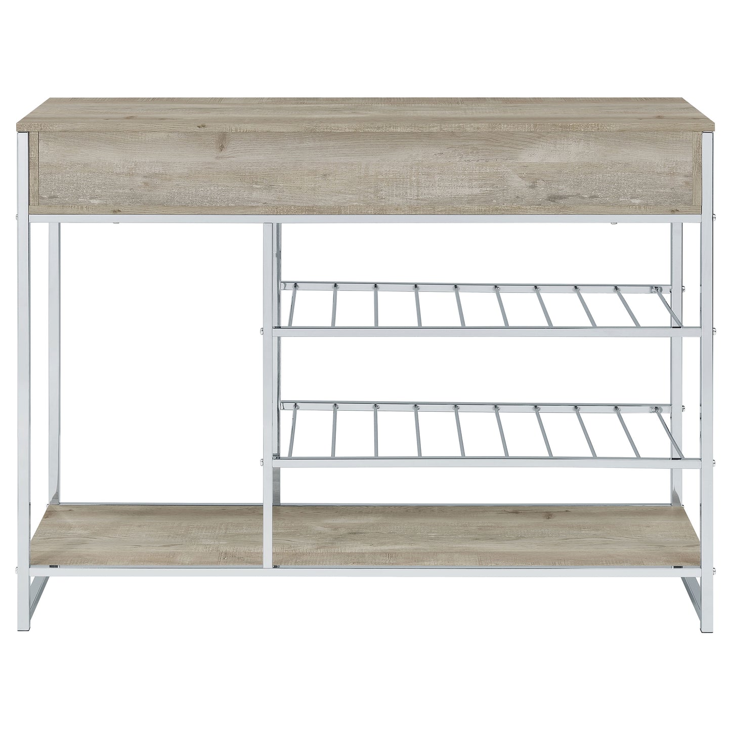 Melrose - Mueble de bar con 2 cajones y botellero para vinos, color gris