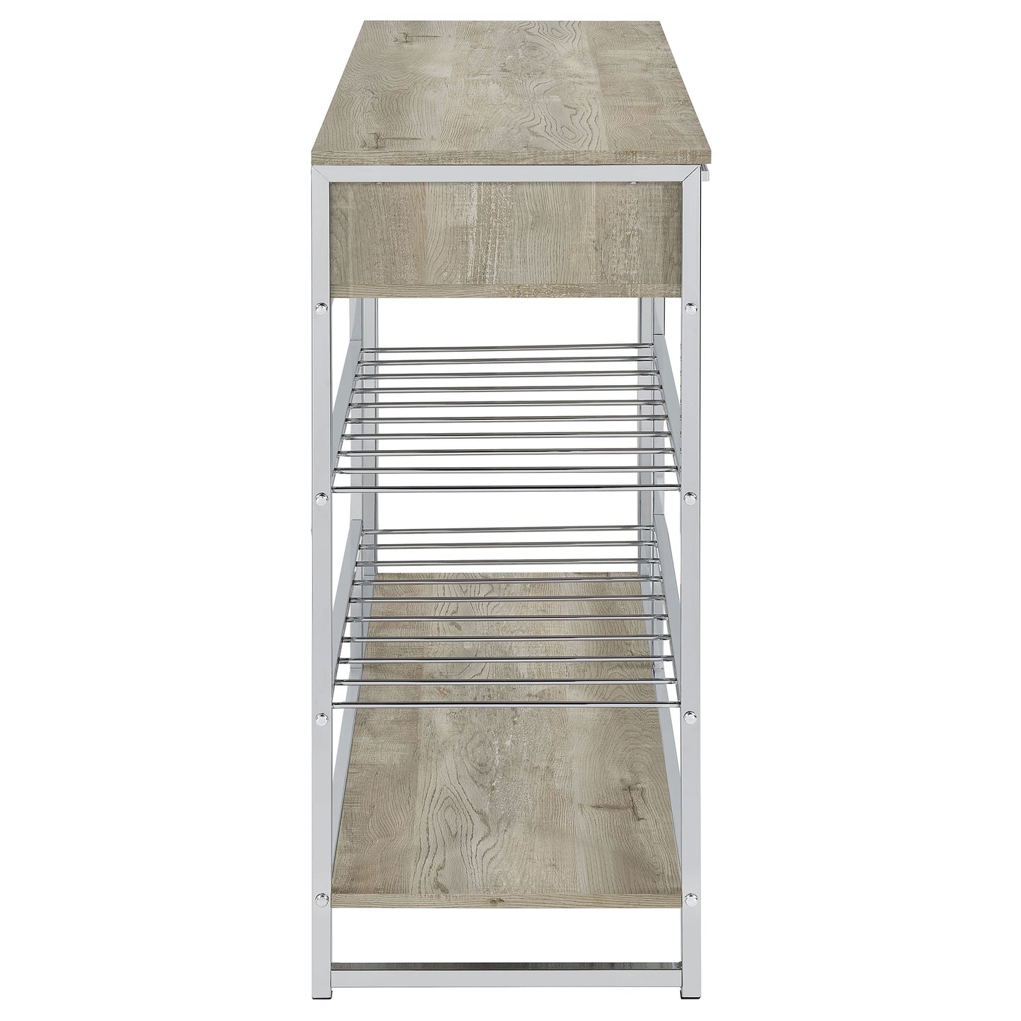 Melrose - Mueble de bar con 2 cajones y botellero para vinos, color gris