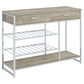 Melrose - Mueble de bar con 2 cajones y botellero para vinos, color gris
