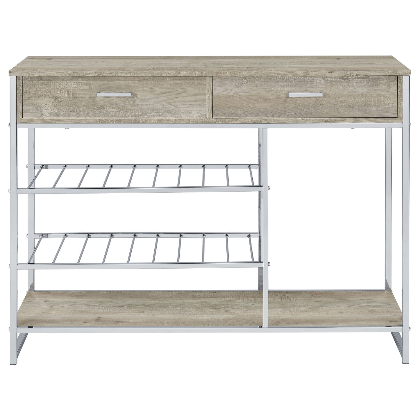 Melrose - Mueble de bar con 2 cajones y botellero para vinos, color gris