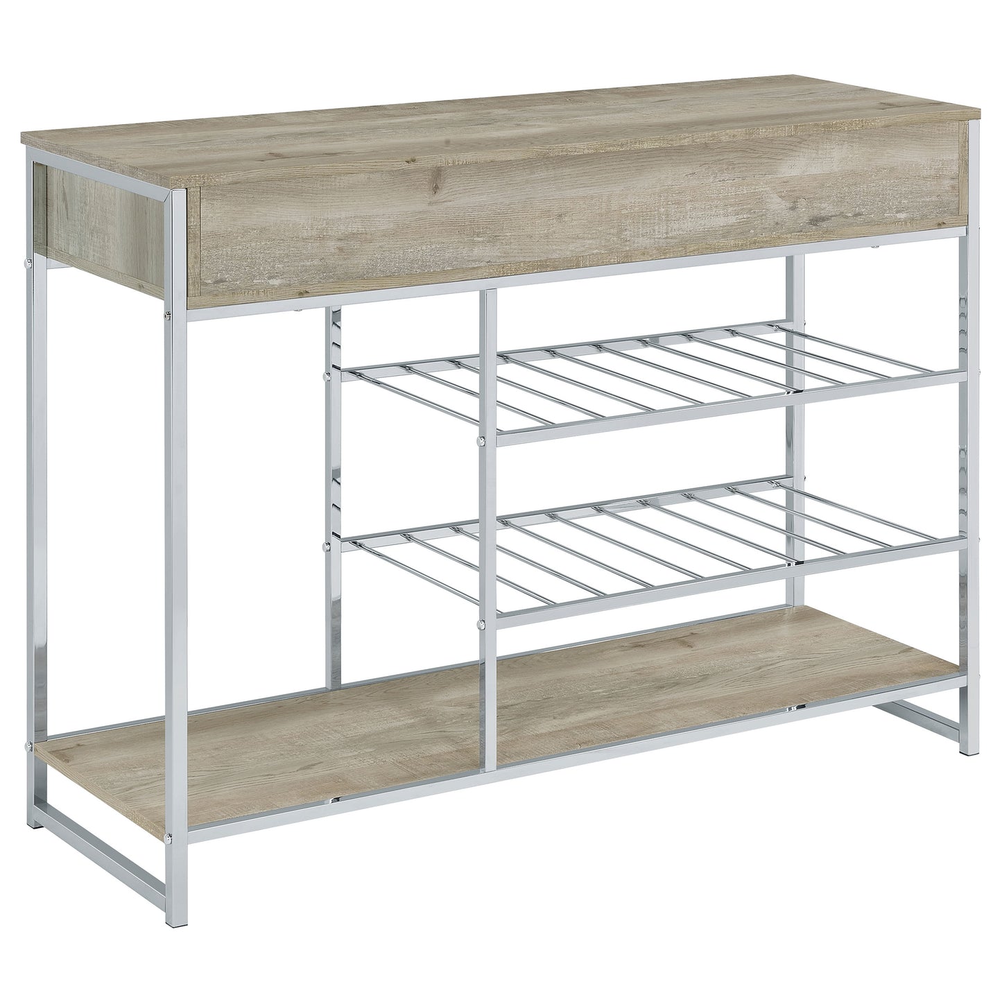Melrose - Mueble de bar con 2 cajones y botellero para vinos, color gris