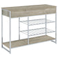 Melrose - Mueble de bar con 2 cajones y botellero para vinos, color gris