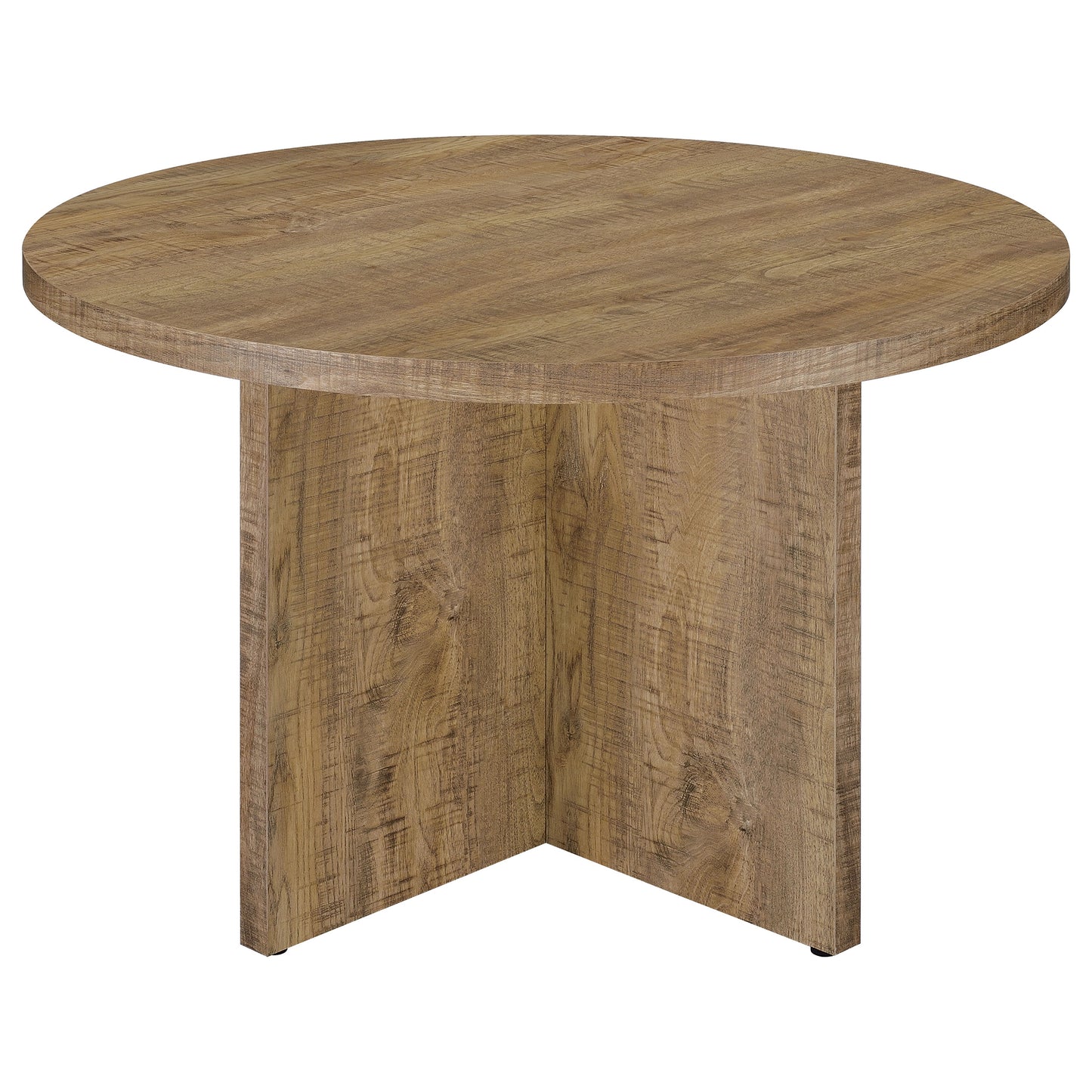 Mesa de comedor redonda Jamestown de madera compuesta de 47 pulgadas, mango